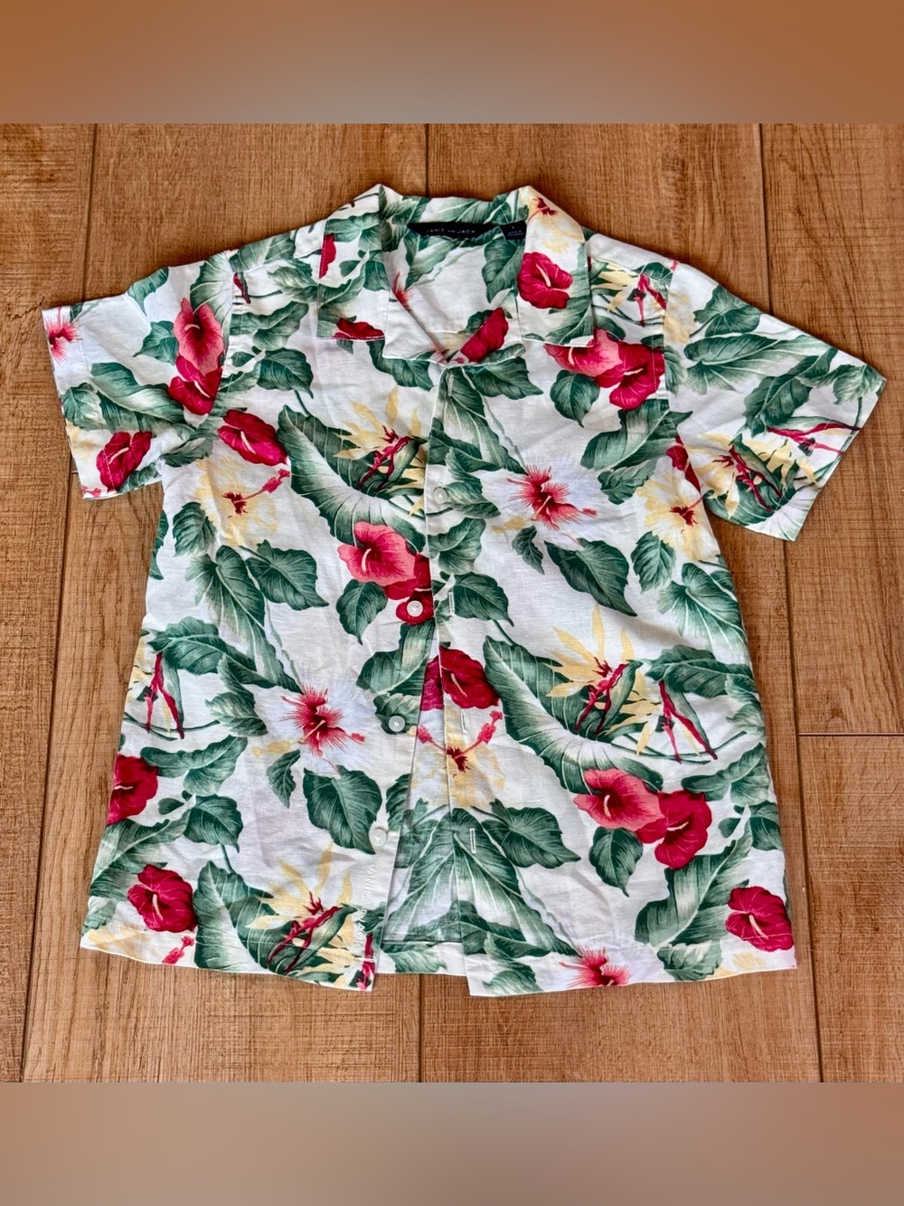 Janie and Jack The Cabana Shirt Tropical Floral Linen Cotton Boys 7